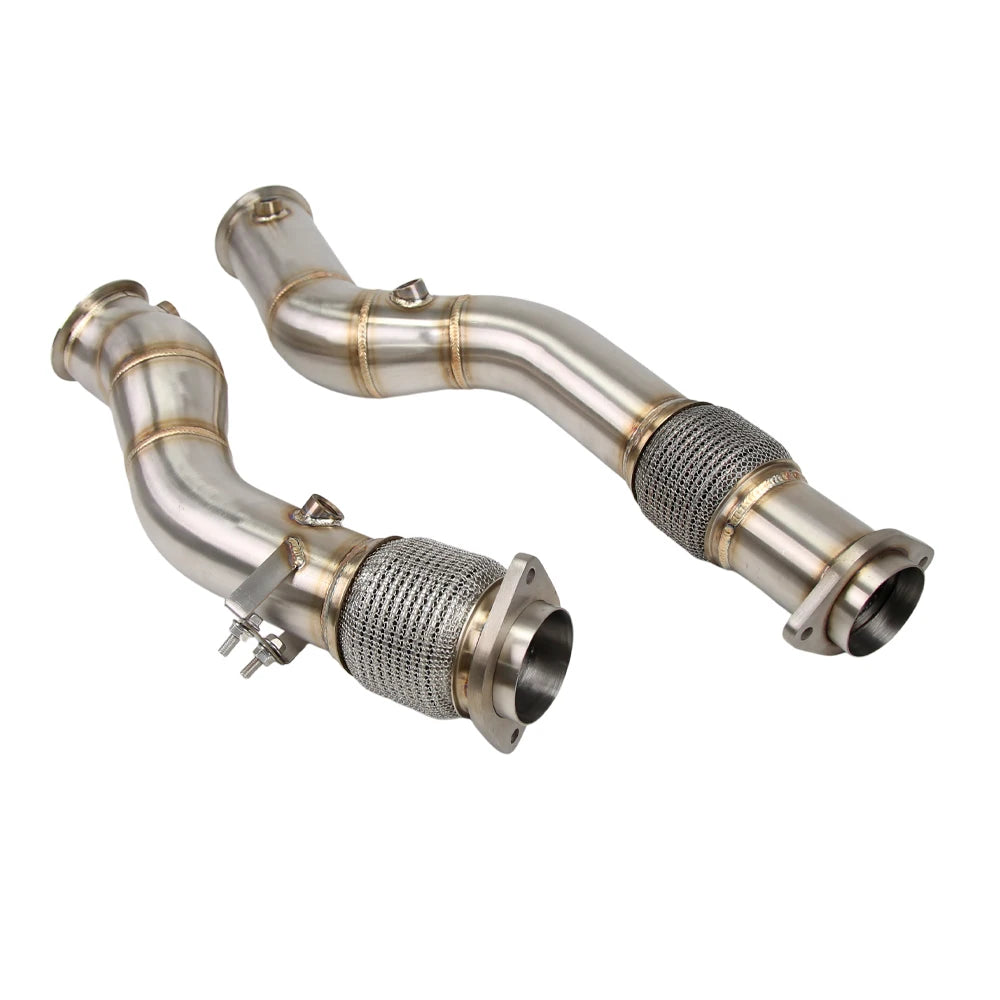 BMW X3 M F97 / X4 M F98 2019+ S58 3.0TT Stainless Steel Catless Dual Downpipes with O2 Sensor Ports