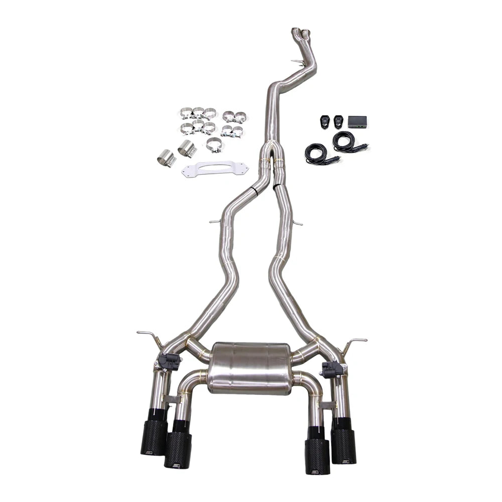 BMW M3 F80 / M4 F82 F83 2014-2020 S55 3.0T Stainless Steel Quad-Tip Valved Sport Catback Exhaust System