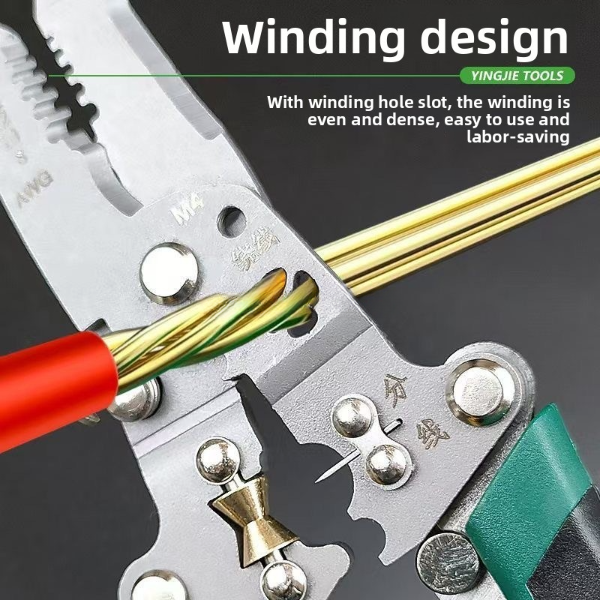 Wire Stripper Tool – Multifunctional Needle-Nose Folding Electrician Pliers with Test Pencil Hand Tools