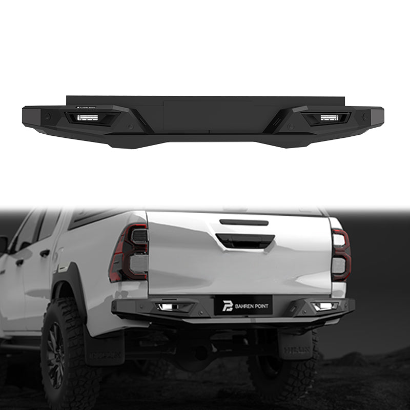 ArmorLine heavy-duty carbon steel rear bumper for Toyota Hilux 2015-2024