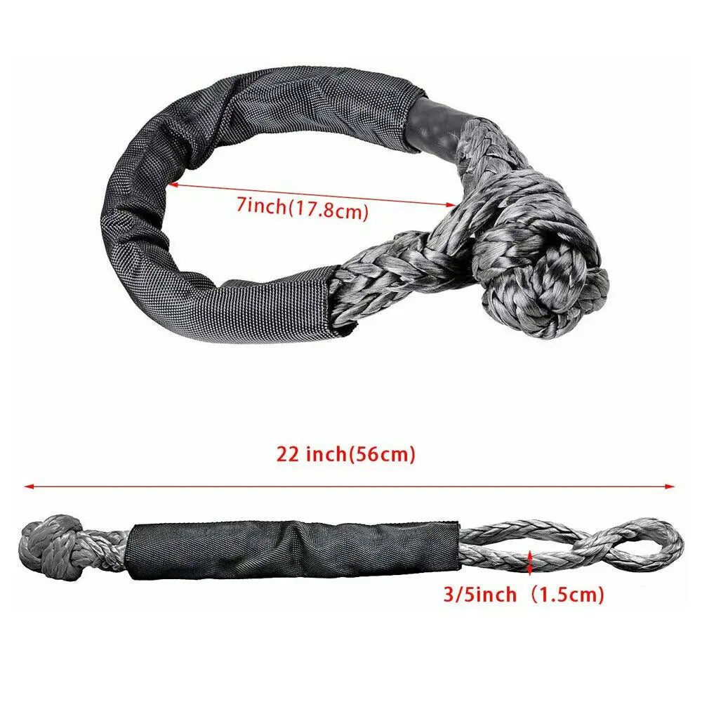 1/2 inch Synthetic Soft Shackle Recovery Rope - Red