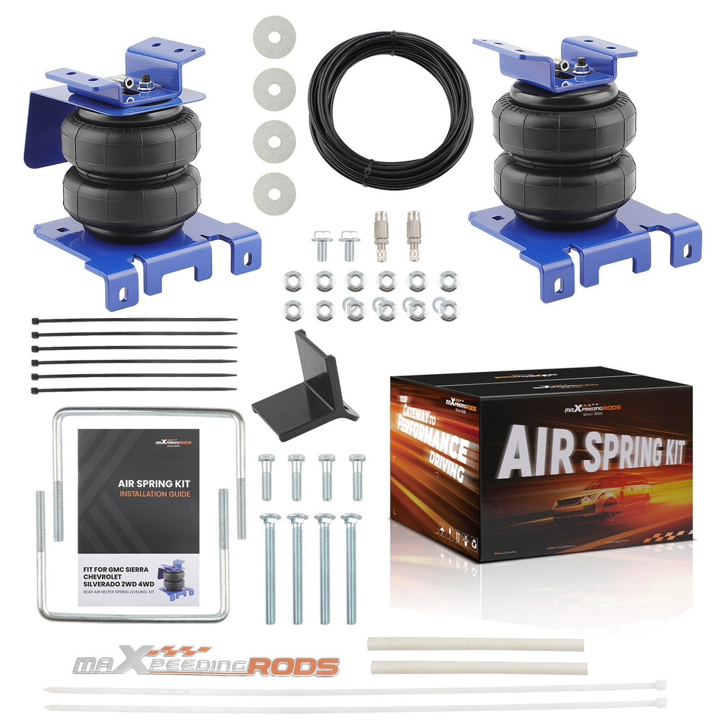 Air Spring Helper Suspension Bag Kit for Silverado Sierra 2500HD 3500HD 2WD 4WD 2001-2010 up to 5000 LBS