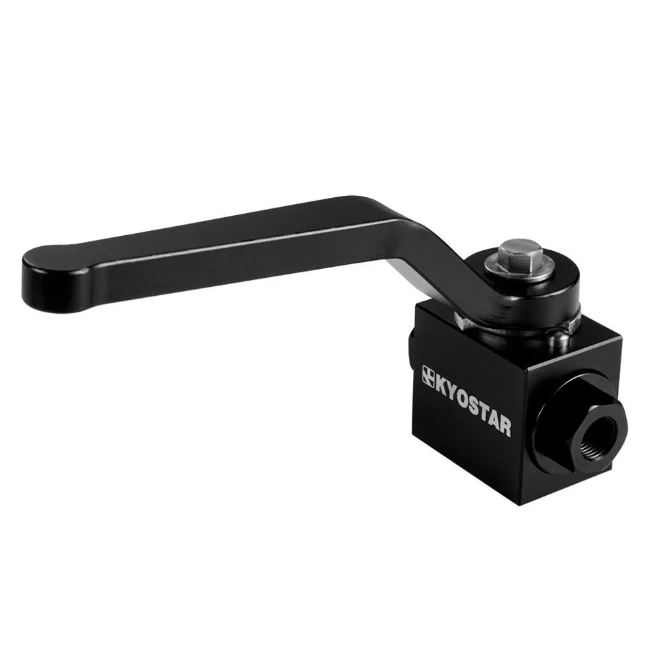 Black and Red Billet Aluminium 1/8 inch NPT Brake Line Lock Shut Off Valve