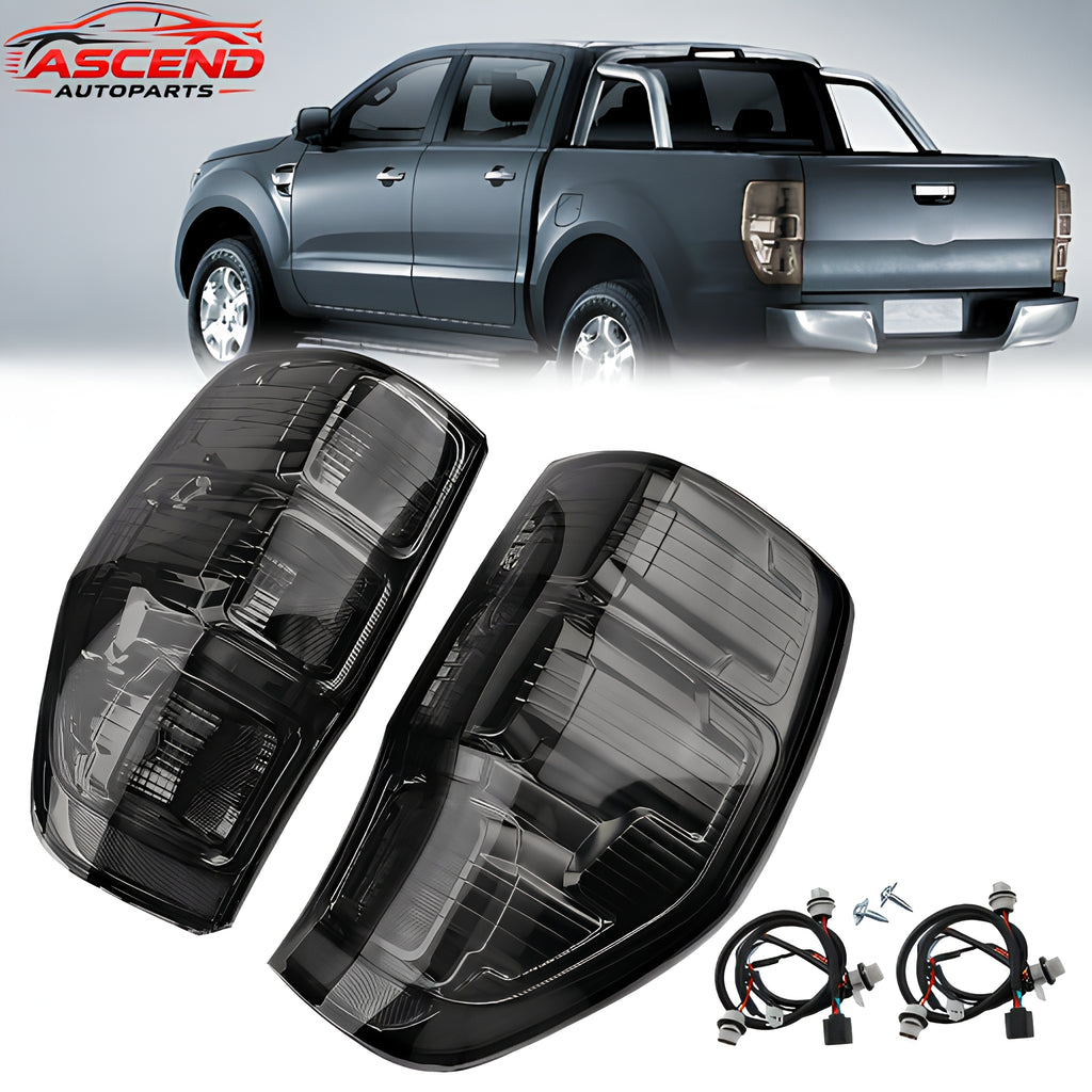 Smoke black LED tail lights assembly for Ford Ranger PX T6 T7 MK1 MK2