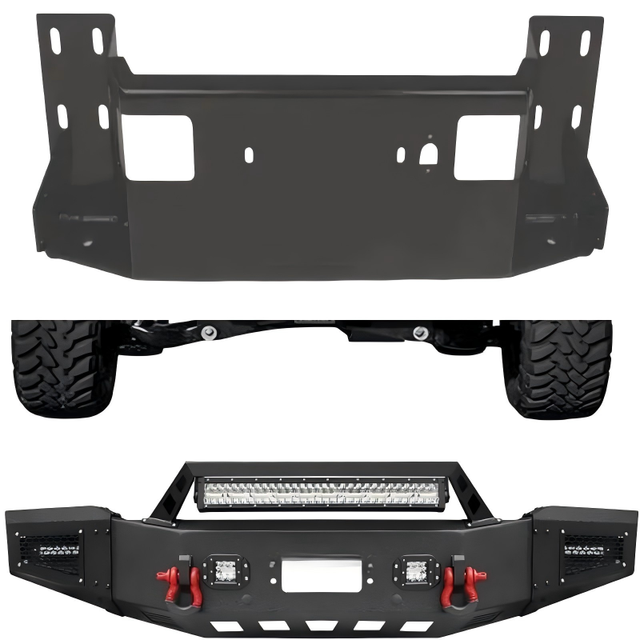 Universal / multi-fitment Upper Bumper Steel Front with LED