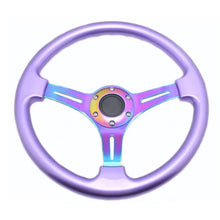 Load image into Gallery viewer, Universal JDM 350 mm Neo Chrome Rainbow Spoke Deep Dish Drift Steering Wheel