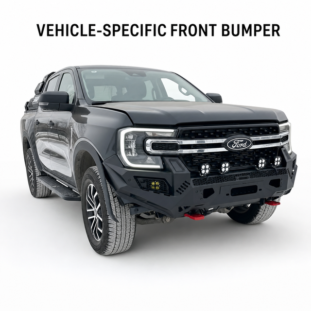 Pickup / multi-fitment Black Steel Front Bumper Off-Road Styling