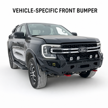 Load image into Gallery viewer, 2023 black steel front bumper for pickup truck off-road styling