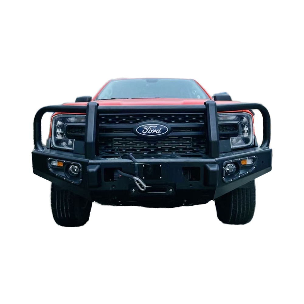 Heavy duty powder coated black steel front bumper for Ford Ranger T9