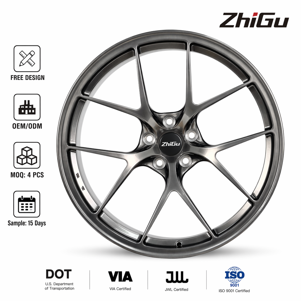 [RIM-025] 2015-2024 Volkswagen Golf 19-22 Inch 5x112/5x120 Forged Alloy Wheel Set Of 4 Hyper Black