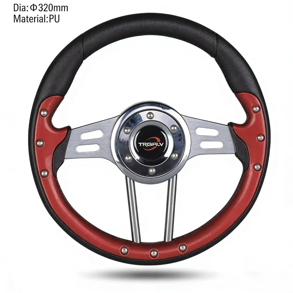 Universal 3-Spoke Racing Steering Wheel Black/Red 320 mm / 350 mm – VW, BMW, Porsche