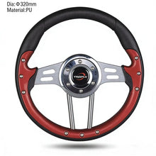 Load image into Gallery viewer, Universal 3-Spoke Racing Steering Wheel Black/Red 320 mm / 350 mm – VW, BMW, Porsche