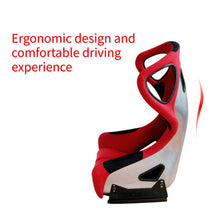 Load image into Gallery viewer, SEAT-034 Universal EDDYSTAR Blue Red Fiberglass Bucket Racing Seat