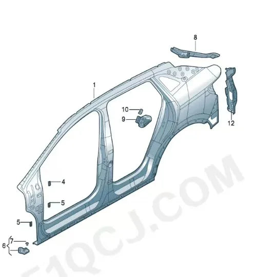 VW ID.4 X / ID.4 Crozz 2020+ Rear Fender Side Panel LH Primed 11A809605