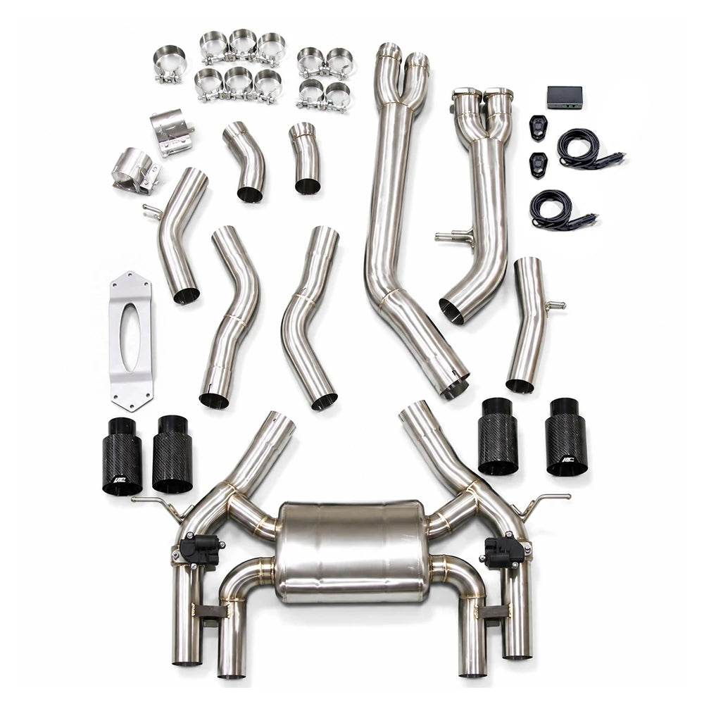 BMW M3 F80 / M4 F82 F83 2014-2020 S55 3.0T Stainless Steel Quad-Tip Valved Sport Catback Exhaust System