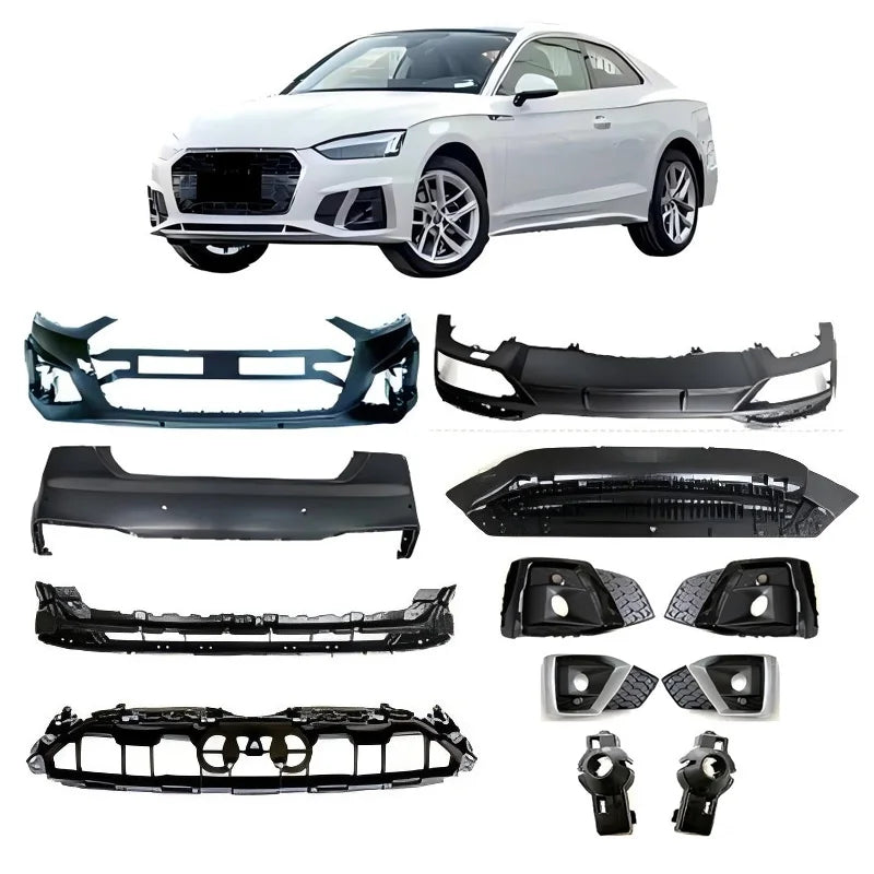 Audi A5 2020 Front & Rear Bumper, Lower Grille & Fog Lamp Trim Replacement Parts 8W6807065AB 8W6807067AF