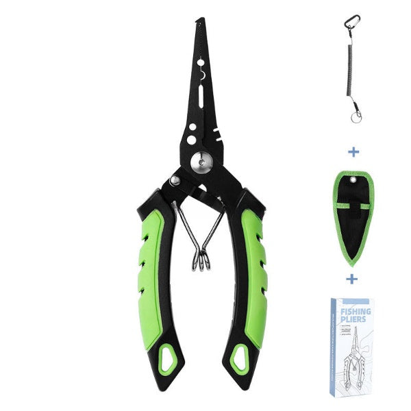 Fishing Pliers – Multifunctional Stainless Steel Needle Nose Lure & Line Cutters with Rubber Plastic Handles