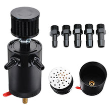 Load image into Gallery viewer, Universal 150ml Baffled Aluminium Oil Catch Can - 2 Port, 3/8 inch NPT, with Drain Valve and Filter