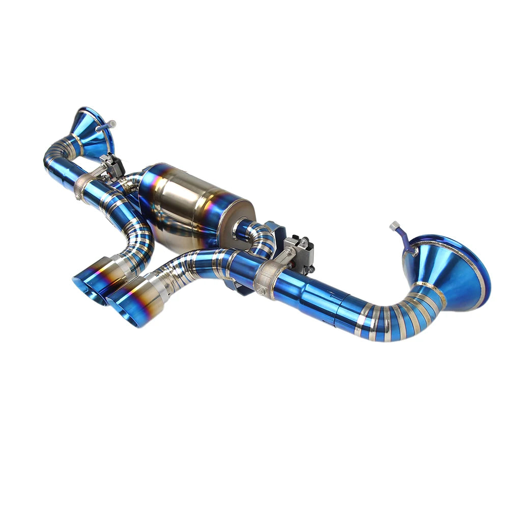 Porsche 911 992 GT3 2021+ 4.0L Titanium Valved Catback Exhaust System Blue Heat-Treated Finish