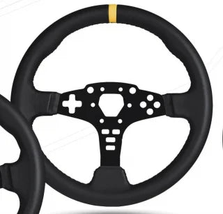 Universal Black 3-Spoke Leather Steering Wheel 280–360 mm – VW, BMW, Porsche
