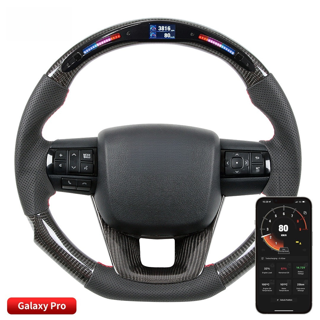 2015-2020 Toyota Hilux App-Controlled LED LED Display LED Carbon Fibre Steering Wheel