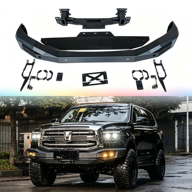 Pickup / multi-fitment Black Steel Front Bumper