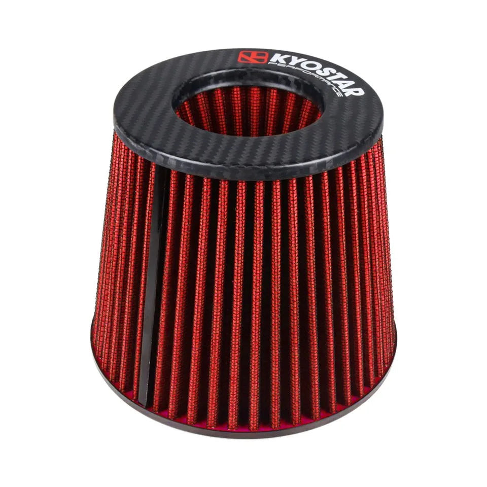 Universal 3.5 inch 89 mm PU High Flow Matte Carbon Fibre Cone Air Filter