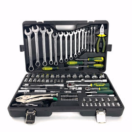 100-Piece Socket Set Ratchet Wrench Hand Tool Kit BOSS FORCE