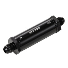 Load image into Gallery viewer, Universal AN6 Slim Line Inline Fuel Filter - 30 Micron Bronze Element, Black Aluminium