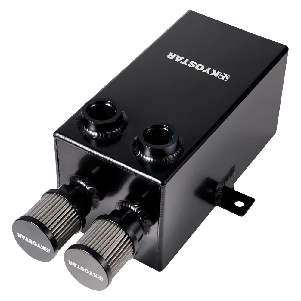 Universal 3 Litre Baffled Aluminium Oil Catch Tank with 2 x 12AN Ports, Breather Filter and 10AN Drain