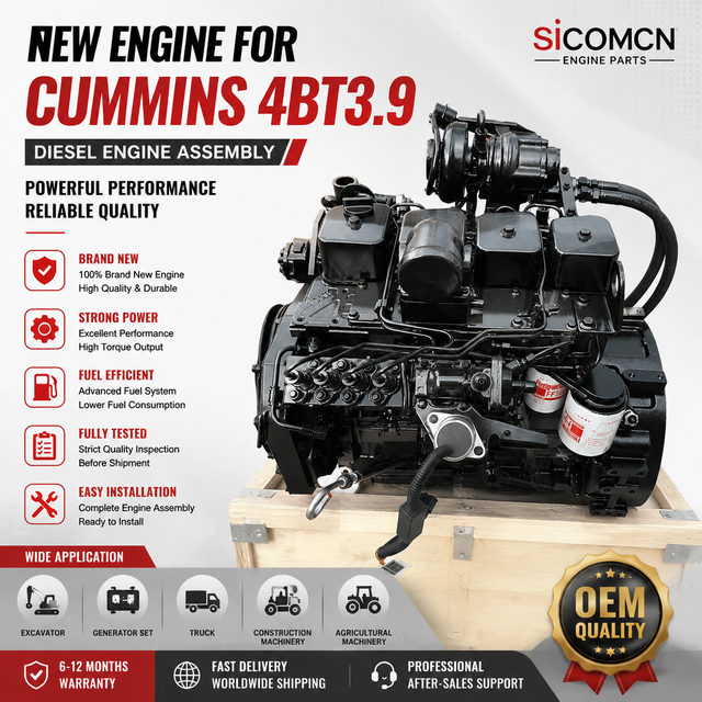 Cummins 4BT3.9 3.9L complete diesel engine assembly for generator set