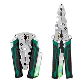 Wire Stripper Tool – Multifunctional Needle-Nose Folding Electrician Pliers with Test Pencil Hand Tools