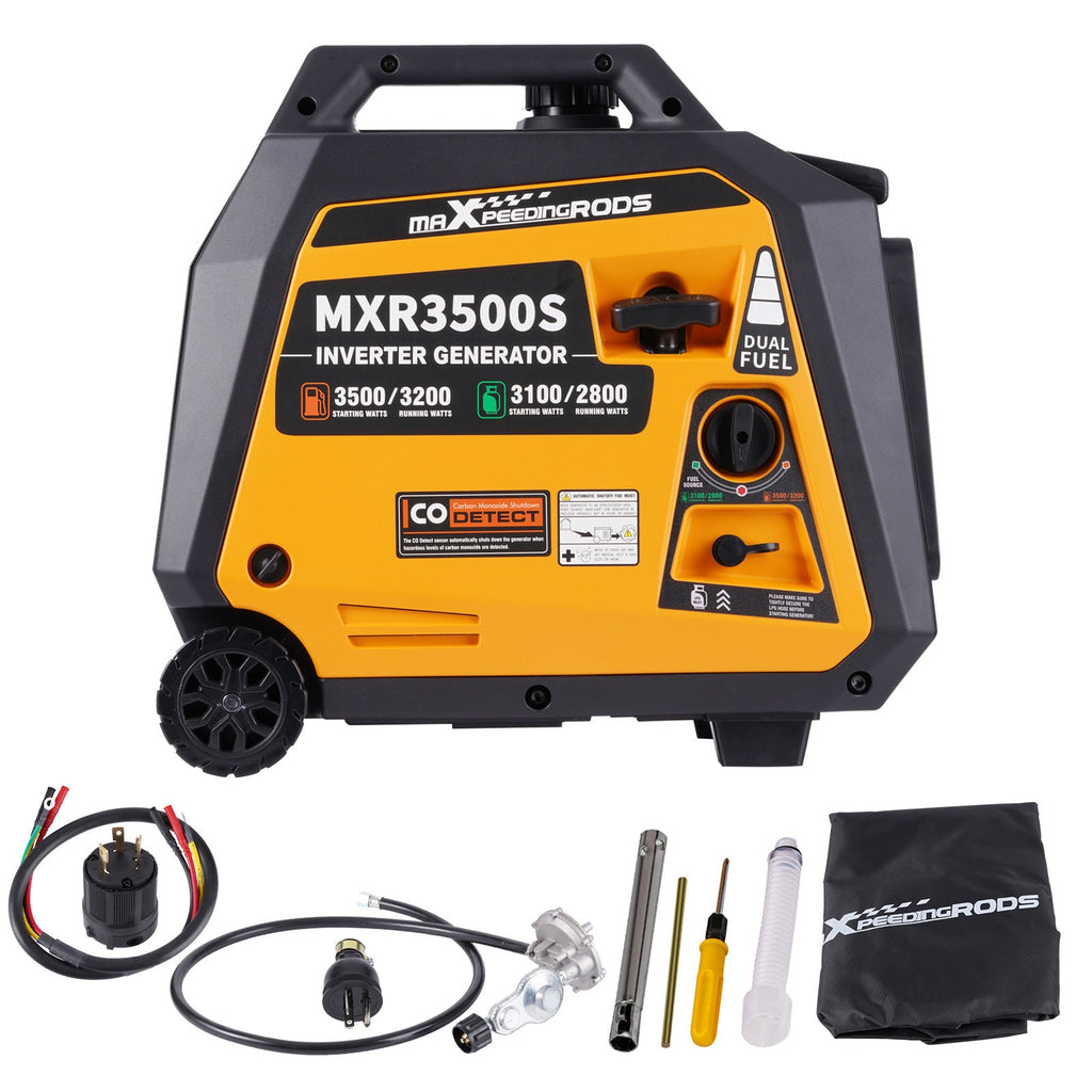 Dual Fuel Gasoline Generator 3500 Watt LPG 3100 Watt Quiet Lightweight Electric