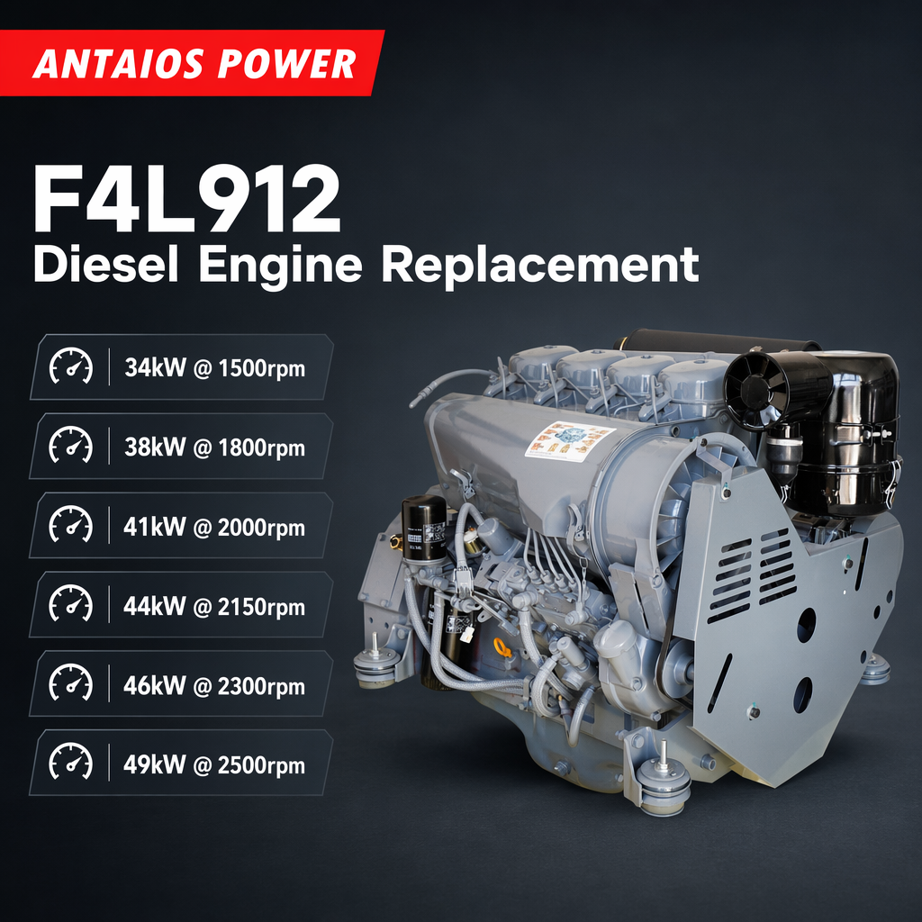 Deutz F4L912 3.77L air-cooled diesel engine assembly - new