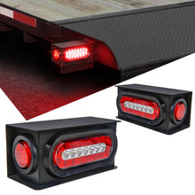 Load image into Gallery viewer, Universal Steel Trailer Light Box Housing Pair with 6 Inch Oval LED Tail Lights - 12V