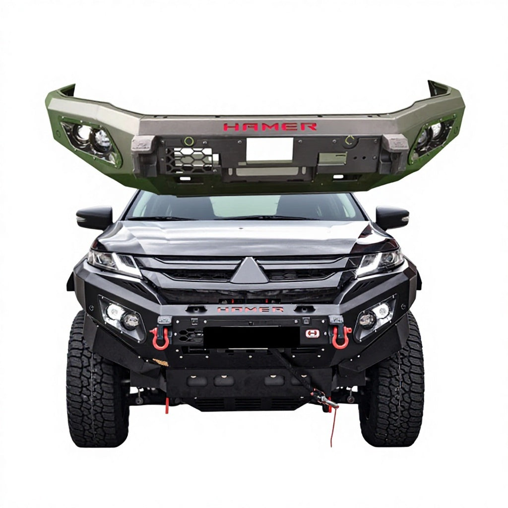 Steel front bumper with LED for Mitsubishi Triton 2019-2022