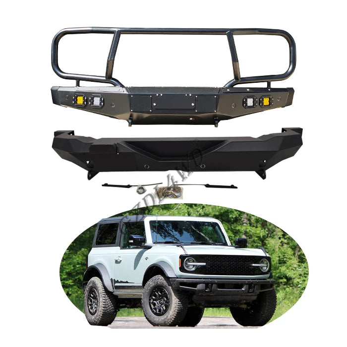 GZDL4WD Offroad Steel Car Bumpers for Bronco raptor 2022 Front Bumper Exterior Body Kits