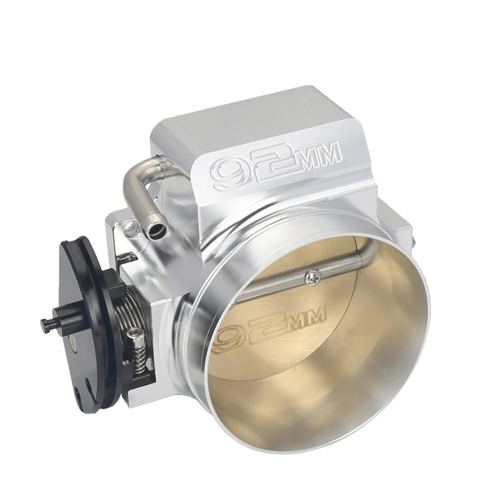 GM LS 92 mm 4-Bolt Cable Drive Billet Aluminium Throttle Body, Silver and Black