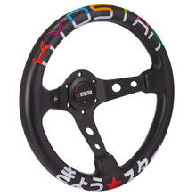 Load image into Gallery viewer, Universal 350mm 14 inch Stitched Leather Deep Dish Steering Wheel - Black, 83mm Dish