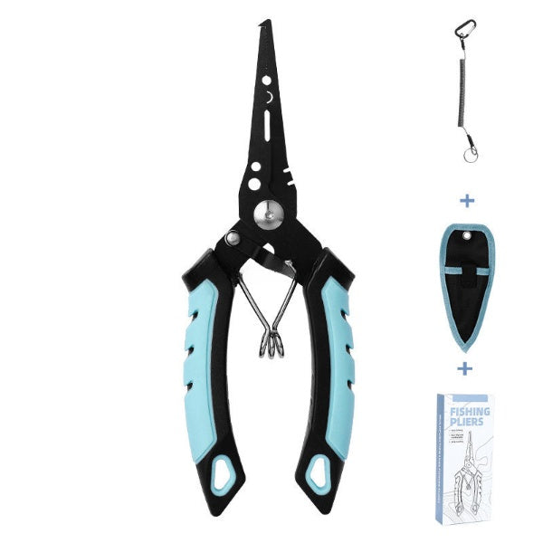 Fishing Pliers – Multifunctional Stainless Steel Needle Nose Lure & Line Cutters with Rubber Plastic Handles