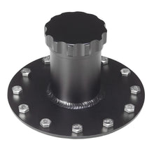 Load image into Gallery viewer, Universal Straight Billet Aluminium Fuel Cell Cap and Fast Fill Filler Neck - 12 Bolt Flange, Black