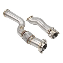 Load image into Gallery viewer, BMW M3 G80 G81 / M4 G82 G83 2021+ S58 3.0T One-Piece Stainless Steel Catless Downpipes