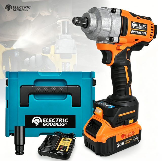 Cordless 1000Nm High Torque 1/2" Impact Wrench 20V Battery
