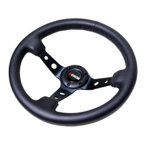 Load image into Gallery viewer, Universal 350mm (14 inch) Deep Dish Black Leather Steering Wheel with Horn Kit