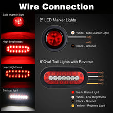 Load image into Gallery viewer, Universal Steel Trailer Light Box Housing Pair with 6 Inch Oval LED Tail Lights - 12V