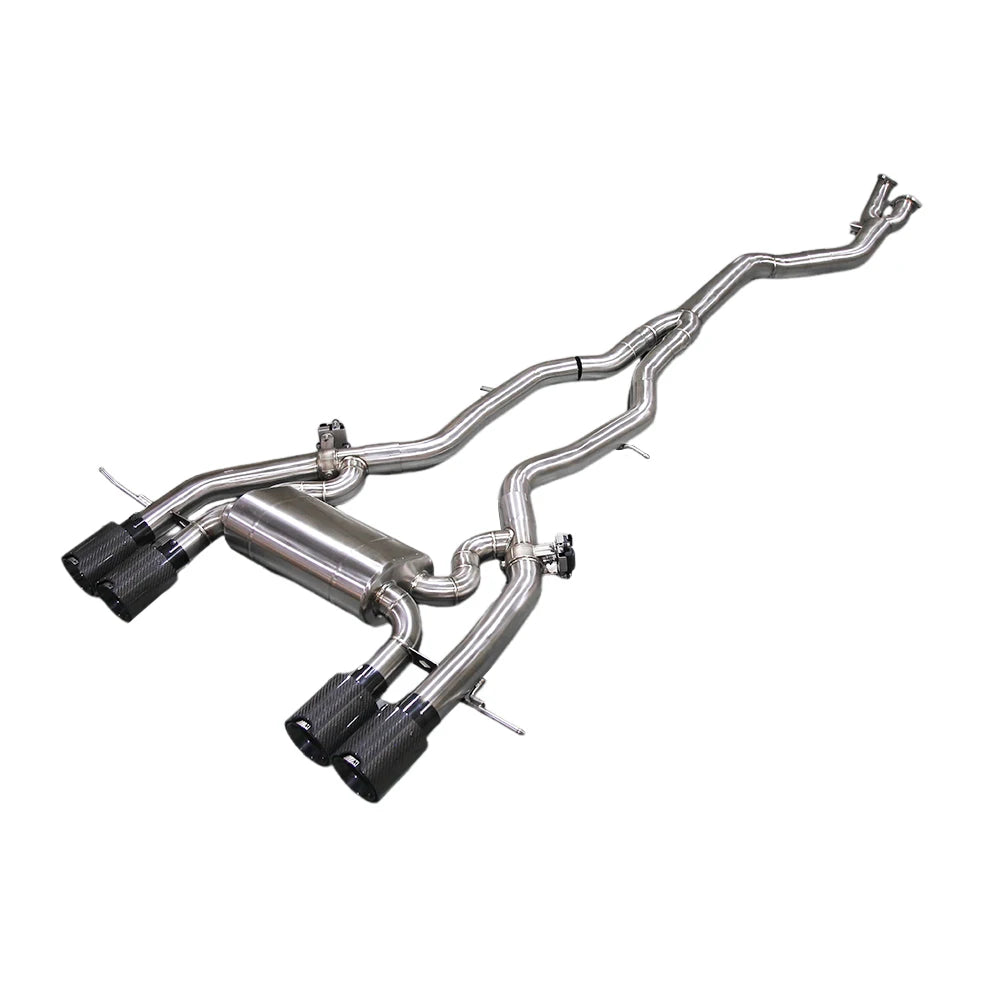 BMW M2 G87 2023+ S58 3.0L Twin-Turbo T304 Stainless 89mm 4-Tip Valved Catback Exhaust with Brackets