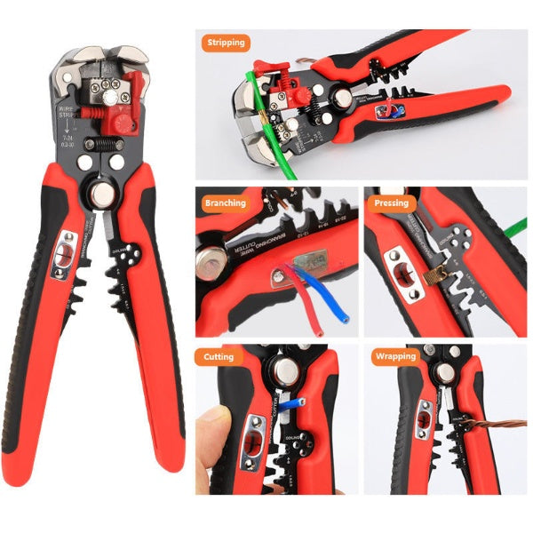 Wire Stripper Tool – 8in Self-Adjusting Multi-Function Cutter & Crimping Pliers for DIY and Industrial Work