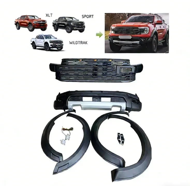 Car Body Kit for Ranger T9 XLT Sport Wildtrak Upgrade to T9 Raptor Upgrade Facelift Full Kit