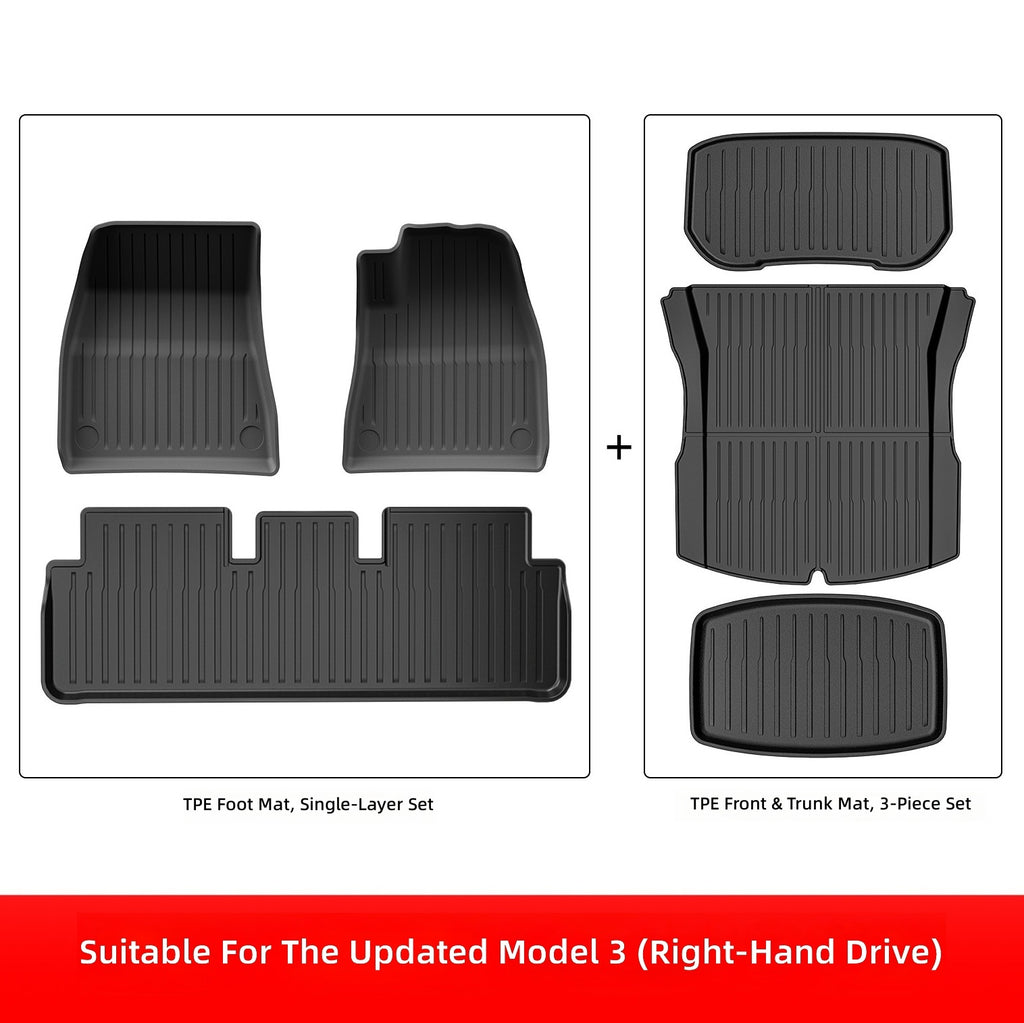 Tesla 3D Custom-Fit RHD TPE Floor Mats