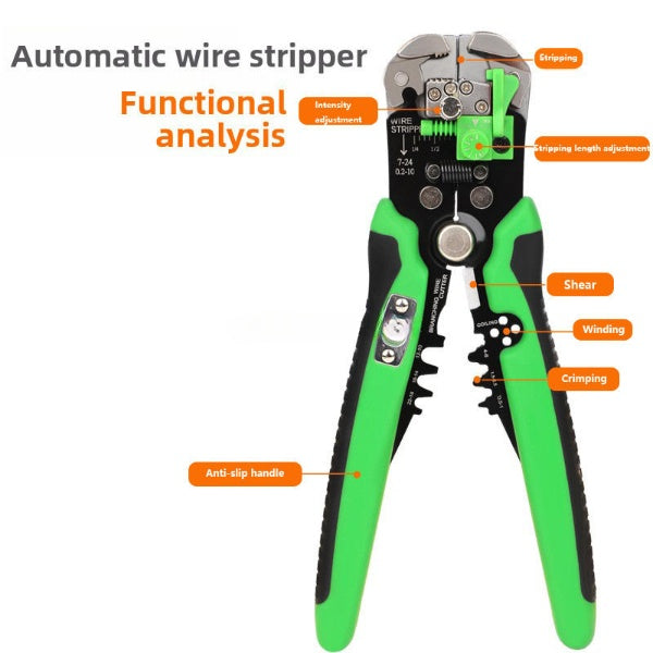 Wire Stripper Tool – 8in Self-Adjusting Multi-Function Cutter & Crimping Pliers for DIY and Industrial Work